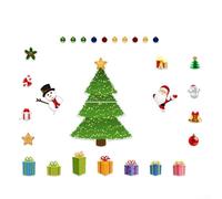 Juego de pegatinas magnéticas de bricolaje con árbol de Navidad y decoraciones navideñas para refrigerador, añade encanto estacional a tu hogar