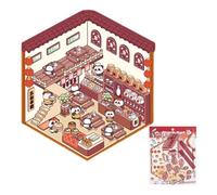 Juego de pegatinas para casa, juego de escenas de dibujos animados, pegatinas hechas a mano, juguetes educativos, escena de pegatinas en miniatura impermeables para educación preescolar, Año Nuevo