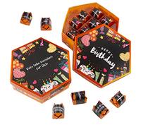 Juego de pegatinas para chocolates de besos - Cumpleaños negro - Happy Birthday diseño negro - parte trasera autoadhesiva idea de regalo creativo - dv_1187