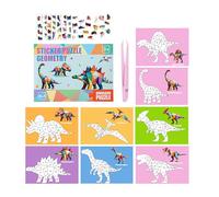 Juego De Pegatinas Por Números Infantil - Kit Para Crear Collage | Libro de Pegatinas por Números para Niños - Para Hogar Escuela Viaje Educativo Niños Niñas Avión Coche Navidad