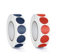 Juego de pegatinas redondas de color rojo y azul, 1,9 cm, 1000 unidades/rollo, resistentes a la intemperie, pequeños puntos adhesivos para la oficina, tienda, hogar, aula, marca