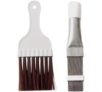 Juego de peine de aleta de acero inoxidable para limpieza de condensador de CA - Herramienta de eliminación de polvo de radiador con cepillo de cerdas para mantenimiento de bomba de calor (E)