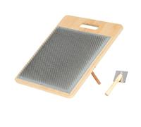 Juego de peine de lana con agujas, tablas de madera para mezcla de lana, tablero de mezcla de fibras para fieltro e hilado a mano, dispositivo de cardado eficiente para distribución uniforme de fibras