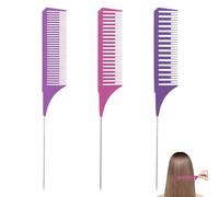Juego de peine de mechas de 3 tamaños, peine y peine de peinado para aspectos destacados, peine profesional de peluquería en varios colores