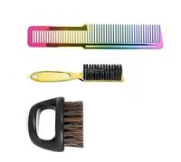 Juego De Peine For Cortar El Pelo Galvanizado De Salón, Diseño Colgante, Limpieza Del Cabello, Cepillo For El Cuello, Anillo, Cepillo For Barba, Juego De Peine For Estilizar El Estilista(Rainbow)