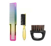 Juego De Peine For Cortar El Pelo Galvanizado De Salón, Diseño Colgante, Limpieza Del Cabello, Cepillo For El Cuello, Anillo, Cepillo For Barba, Juego De Peine For Estilizar El Estilista(Rainbow)