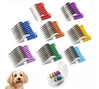 Juego de peine guía profesional de acero inoxidable para animales de 8 tamaños para cortaúñas desmontable 5 en 1, compatible con Wahl Bravura, Arco, Chromado, Figura, Motion, para perros, gatos y