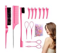 Juego de peine para el pelo - trinquete - cepillo desenredador con peine pequeño portátil para accesorios de peluquería mujeres niñas trenzas