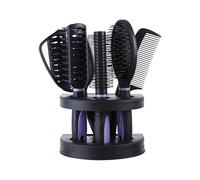 Juego de peine y espejo ergonómico, reflexión clara y cerdas suaves, accesorios de aseo de moda para el cabello para mujeres