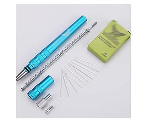 juego de peine y tijeras Cabello Grabado Pluma Pelo Tijeras Tatuaje Estilo Mágico Barba Trimmer Bigote Afeitado Atrás Cabeza Pelo Tallado tijeras de peluquero (Color : Blue)