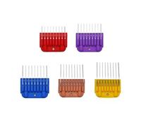 Juego de peines de acero inoxidable de 5 colores for mascotas, compatible con cortadoras Andis, Oster A5 y Wahl serie KM con cuchillas desmontables.