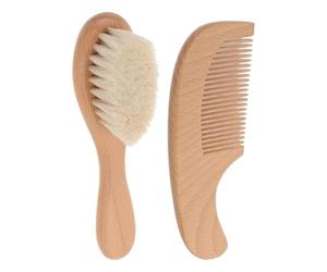 Juego de peines de aseo para niños pequeños - Cepillo de mango de madera natural, rendimiento suave y sin enredos, kit de función de limpieza versátil | Necesidades de gestión del cabello