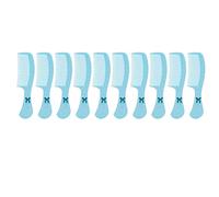 Juego de peines de dientes anchos, peine ergonómico antiestático para el hogar, viajes y oficina, material ABS de 10 piezas (azul)