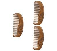 Juego de peines de madera de sándalo for el cabello: 3 peines desenredantes de dientes anchos y finos for mujeres y hombres, hechos a mano, antiestáticos, ideales for viajes. Cepillos de masaje for el