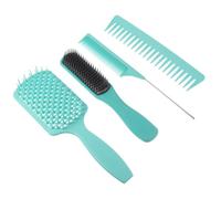 Juego de Peines de Masaje Cuatro Piezas, para Cabello Húmedo y Seco | Abs y Tpe, Verde, Desenreda Enredos, Masaje del Cuero Cabelludo, Uso Diario