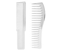 Juego de peines de pelo de dientes anchos y finos, peines desenredantes, herramientas profesionales de cuidado del cabello para todo tipo de cabello, material ABS, juego de 2