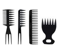 Juego De Peines De Peluquería De 4 Piezas Para Hombre, Peine De Peinado Antiestático Con Dientes Anchos, Unisex, Adecuado Para Salones Y Uso Doméstico.