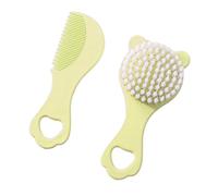 Juego de peines infantiles con cepillo para el pelo para pieles delicadas, diseño de oso encantador, herramientas esenciales para el cuidado del cabello para nuevos padres