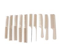 Juego de Peines para el Cabello de Fibra de Carbono, 10 Piezas Peine de Corte de Cabello Profesional Peine de Aseo de Peinado General Peine de Peluquero de Dientes Finos y Anchos