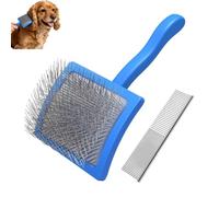 Juego De Peines Para Mascotas,Cepillo Para Perros Gatos Profesiona (Azul)