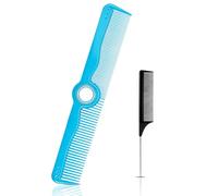 Juego de peines profesionales para el cabello, peine giratorio de dientes finos y anchos de 8 pulgadas + peine de separación de cola de rata de 9 pulgadas, peines de corte de pelo de peluquero para