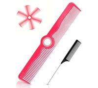 Juego de peines profesionales para el cabello, peine giratorio de dientes finos y anchos de 8 pulgadas + peine de separación de cola de rata de 9 pulgadas, peines de corte de pelo de peluquero para