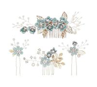 Juego De Peinetas Y Horquillas Para El Pelo De 4 Piezas, Accesorios Para El Cabello De Novia, Accesorios Para El Cabello De Flores, Accesorios Para El Cabello De Fiesta