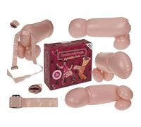 Juego de Pelea de Gallos Inflable, Plástico Rosa, 52x18x21 cm, Set de 2 Piezas, para Adultos, con Caja de Regalo