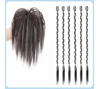 Juego de pelo postizo con clip de agarre, 7 piezas de peluca de pelo esponjoso con tinte for recoger, decoración de peinado Y2K(Brown+gray)