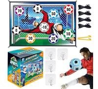 Juego de pelota de fútbol para niños: portería de lanzamiento de tela, kit de entrenamiento, diseño de objetivo de franela para niños con 2 estacas para el suelo | Actividad interior al aire libre Niñ
