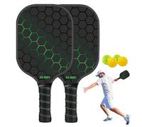 Juego de pelota de paleta | Pro raqueta pro deuda el juego exterior interior - paletas de bola de pepinillo de fibra de vidrio, 4 bolas de pepinillo, raqueta de bola de pepinillo de mango erg