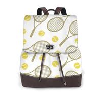 Juego de pelota de tenis,Mochila para mujer, impermeable, ligera, de piel sintética, moderna, para viajes.
