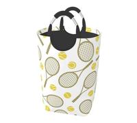 Juego de pelota Tenis,Cesto para la ropa sucia, cesto plegable grande y resistente con asas, 50 L