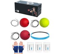 Juego de pelotas de boxeo Reflex - Equipo de entrenamiento, equipo de práctica de perforación para luchadores, pelota de reflejo de cabeza con correa ajustable, herramienta de entrenamiento deportivo