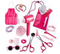 Juego de peluquería para niños, con delantal espejo, bonito juguete de rol - Juego de maquillaje para el peinado del cabello - Para niños y niñas, hogar, uso diario, preescolar, aula, guardería