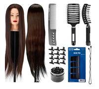 Juego de peluquería profesional: cabezal de entrenamiento Gabbiano, peine Toni&Guy, cepillo O-13, pinzas de peluquería y gomas para el pelo
