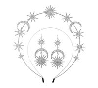 Juego de pendientes barrocos de aleación para el pelo con diseño hexagonal de cristal de sol, textura, adecuado para un estilo elegante, juego de joyas de diamantes de imitación de cristal, One Size