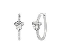 Juego de pendientes de aro de piedra chapada en plata de Minnie Mouse