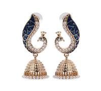 Juego de pendientes de gota de estilo indio Bollywood Kundan Jhumka Jhumki, diseño étnico