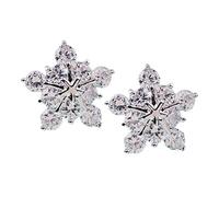 Juego de pendientes de plata 925 con diseño de copo de nieve para mujer, talla única, Metal, Sin piedra preciosa