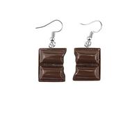 Juego de pendientes para correr, hechos a mano, lindos aretes para niñas, divertidos amuletos emulacionales, aretes para comer y collar, talla única, Plástico, Sin piedra preciosa