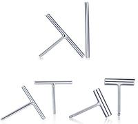 Juego de Pendientes Yumilok 6pcs 925 plata de ley Varilla Pendientes Pendientes de bar para mujer mujeres chica, 3 pares