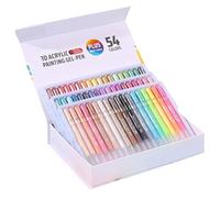Juego de Pens de gel acrílico, 3D Pins, Smooth Flow Ink Fine 1 mm Tip for Fabric Coloring, Cards, Scrapbook, School, Art Crafts, 8,94 x 6,5 x 1,73 pulgadas