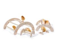 Juego de percas de madera para pollos, 4 piezas apilables para pollitos, accesorios de gallinero para jugar pájaros en el patio trasero