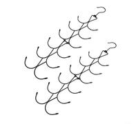 Juego de perchas de seda para bufandas, corbatas, cinturones, estante de acero resistente, protección suave de manga de PVC, solución multifuncional de organización de armario (negro)