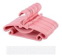Juego de perchas para bebé de color rosa, 40 unidades, con bonitos arcos, antideslizantes, 29,5 cm, con 3 unidades, ahorro de espacio, para ahorrar espacio