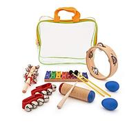 Juego de percusión para niños de 6 piezas con campanas, macillos, glockenspiel y más