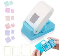 Juego de perforadora de sello 1.0 * 0.8 pulgadas para junk journal, perforadora de sello para diario, herramienta papel festoneada rectangular, scrapbooking y tarjetas DIY(1.0 * 1.0inch)