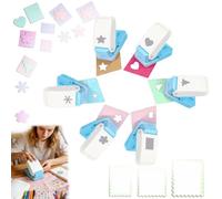 Juego de perforadoras 6 en 1 para diario 1.0 * 0.8 pulgadas, perforadora de formas artísticas para scrapbooking y tarjetas DIY, corazón copo sakura(6IN1 MIXER)