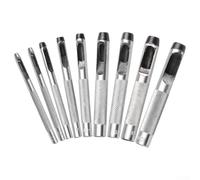 Juego de perforadoras de cuero de 1 a 10 mm, 10 piezas de herramientas de perforación huecas para manualidades de cuero, juntas, plástico, goma, vinilo, acero 45# tratado térmicamente con
